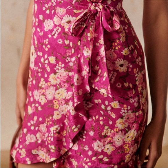 Sézane Floral Wrap Dress - Daniella Pink Size 40 US 8 - Picture 3 of 7